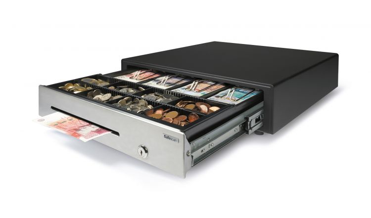 Safescan HD-4141S Heavy Duty Cash Drawer with 8 Coin and 4 Note Trays - Image 6