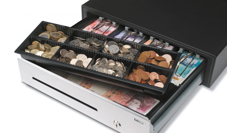 Safescan HD-4141S Heavy Duty Cash Drawer with 8 Coin and 4 Note Trays - Image 8