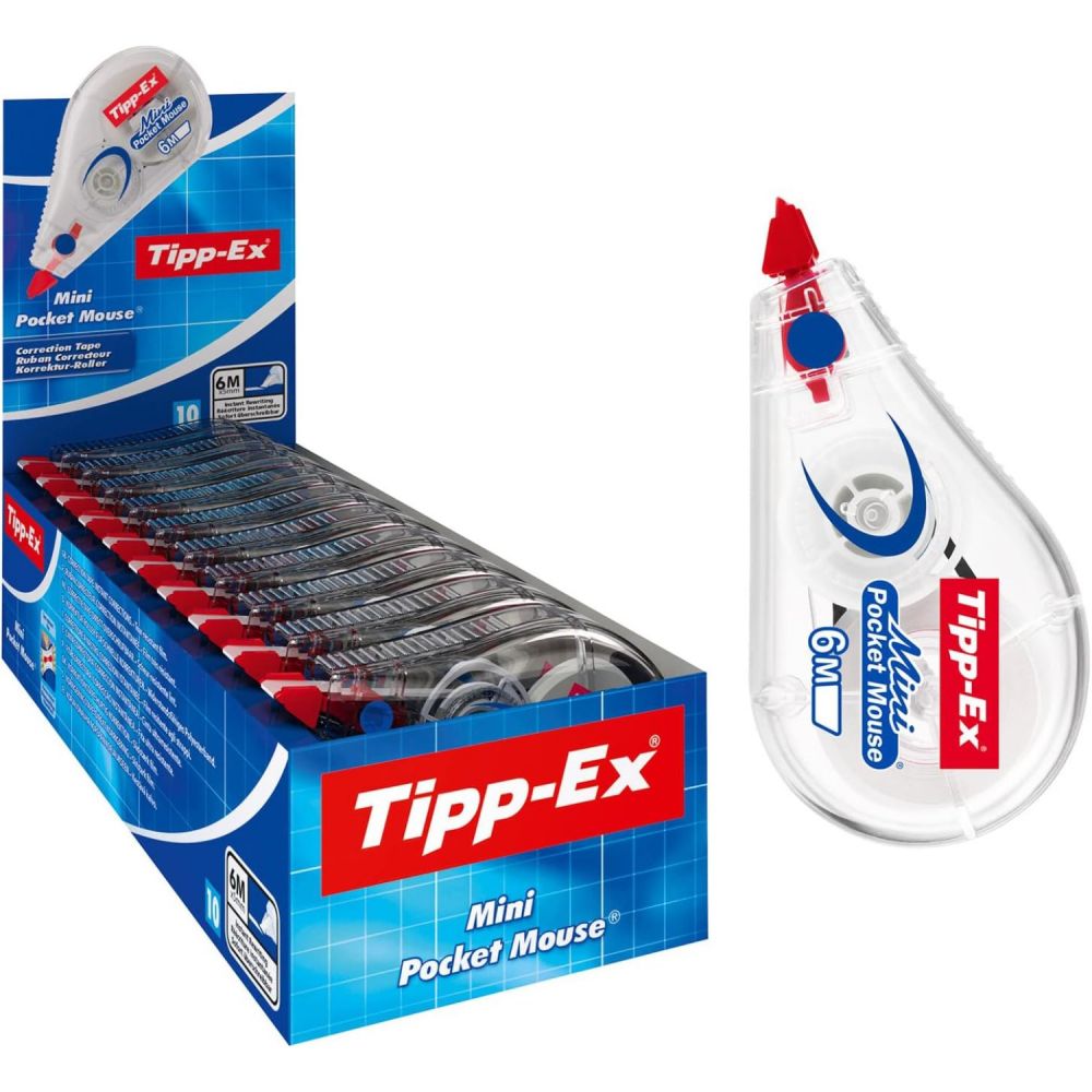 Tipp-Ex+Pack+of+10+Mini+Pocket+Mouse+Correction+Tape+Roller+5mmx6m