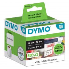 Dymo 99015 54mm x 70mm Large Multipurpose Labels Black On White thumbnail 1