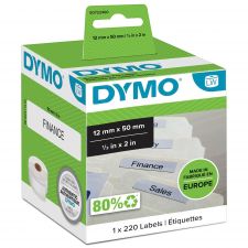 Dymo 99017 12mm x 50mm Suspension File Labels Black on White thumbnail 1