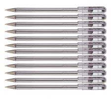 Pentel Superb 12 Pack Black Ballpoint Pen 0.7mm Tip 0.25mm Line thumbnail 1