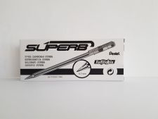 Pentel Superb 12 Pack Black Ballpoint Pen 0.7mm Tip 0.25mm Line thumbnail 2