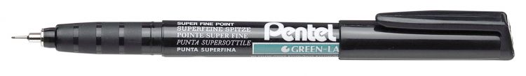 Pentel NMF50 12 Pack Black Permanent Marker Superfine Tip 0.3mm Line - Image 1