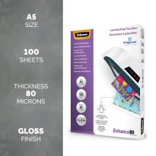 Fellowes 53060 IL A5 80Mic Pouch 100pk thumbnail 2