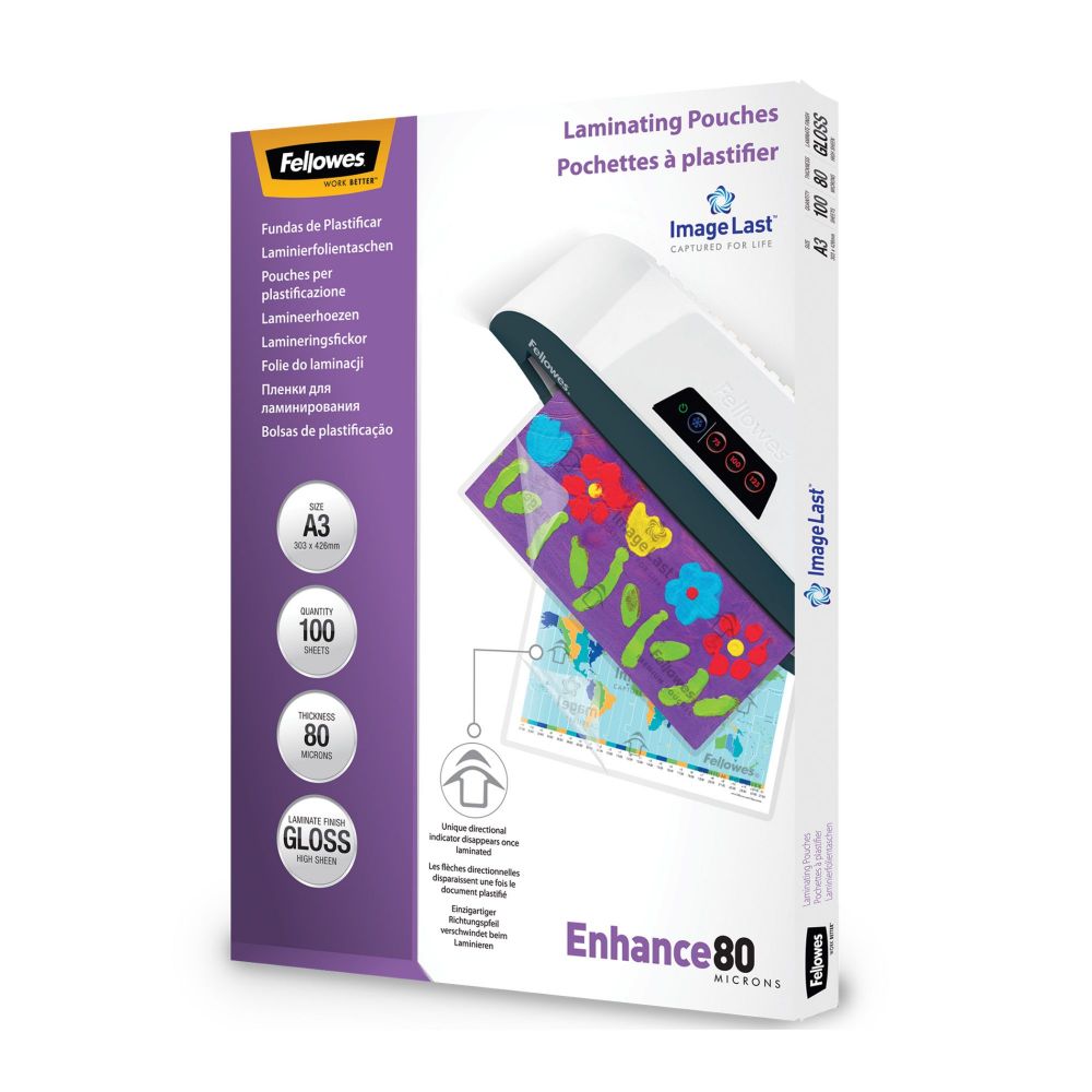 Fellowes 5306207 IL A3 80Mic Pouch 100pk
