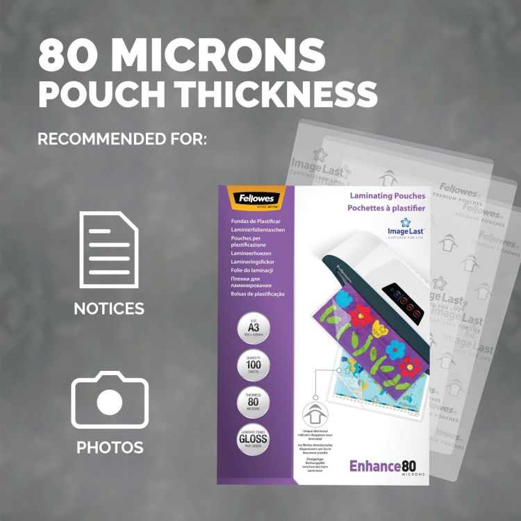 Fellowes 5306207 IL A3 80Mic Pouch 100pk - Image 6