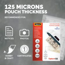 Fellowes 53074 IL A4 125Mic Pouch 100pk thumbnail 3