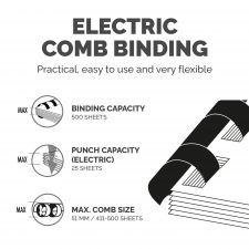 Fellowes Quasar 500 A4 Electric Comb Binder thumbnail 5