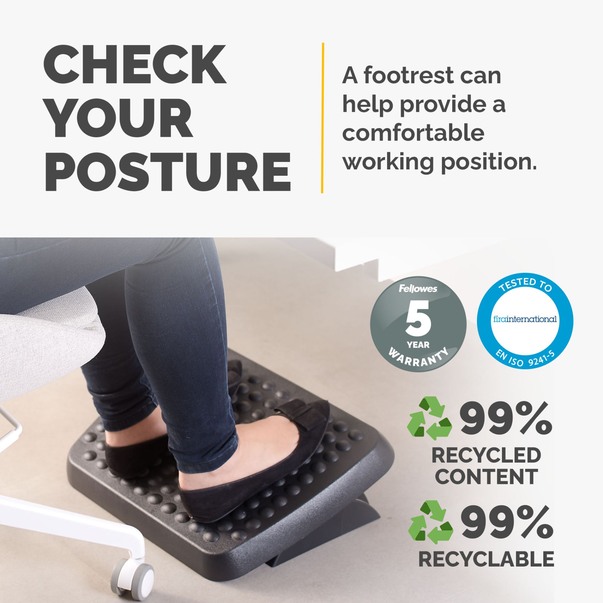 Fellowes 48121 Classic Standard Foot Rest