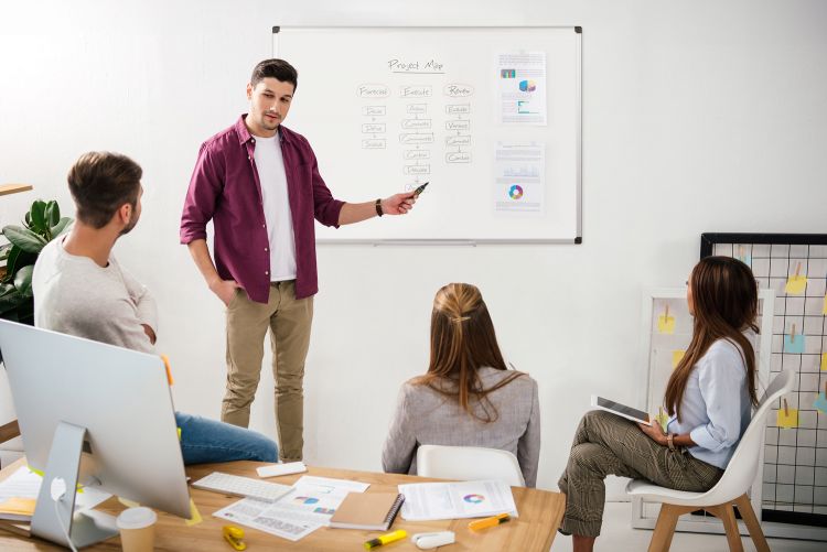 Bi-Office Maya Enamel Aluminium Framed Whiteboard 900x600mm - Image 8