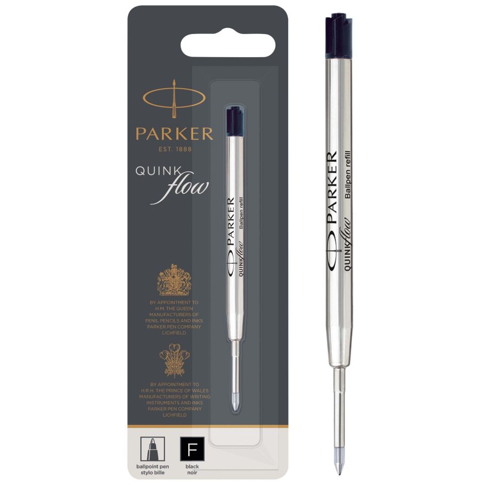 Parker 1950367 Quinkflow Ball Pen Refill Black Ink Fine Box of 12