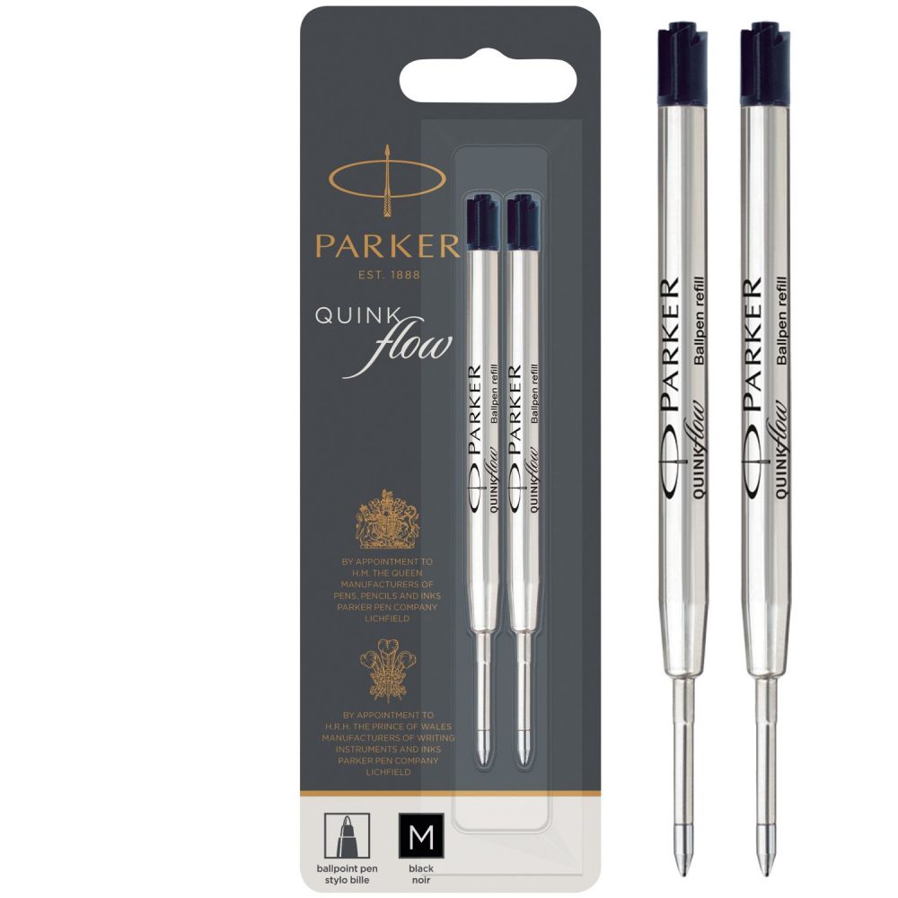 Parker 1950372 Quinkflow Ball Pen Refill Black Ink Medium Box of 12