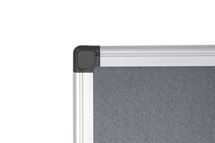 Bi-Office Maya Grey Felt Noticeboard Aluminium Frame 1200x1200 - Image 3