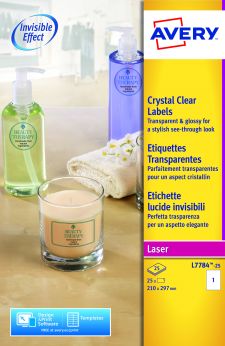 Avery L7784-25 Crystal Clear Labels 25 sheets - 1 label per sheet thumbnail 4