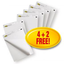 Post-it Pack of 6 Super Sticky Meeting Chart Easel Pad 635x762mm 30Sh thumbnail 1