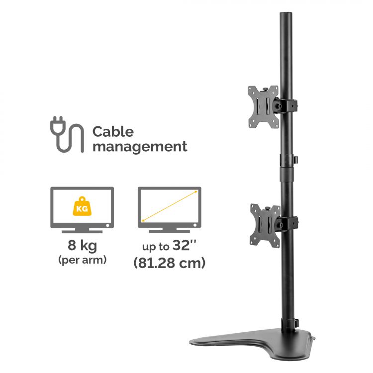 Fellowes 8044001 Seasa Freestanding Dual Stacking Monitor Arm - Image 3