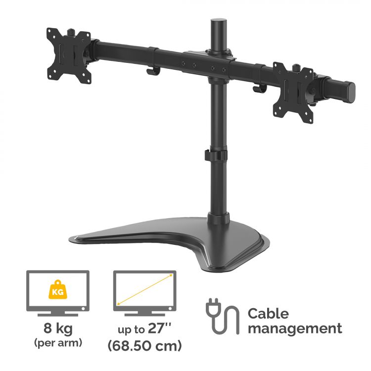Fellowes 8043701 Seasa Freestanding Dual Monitor Arm - Image 3