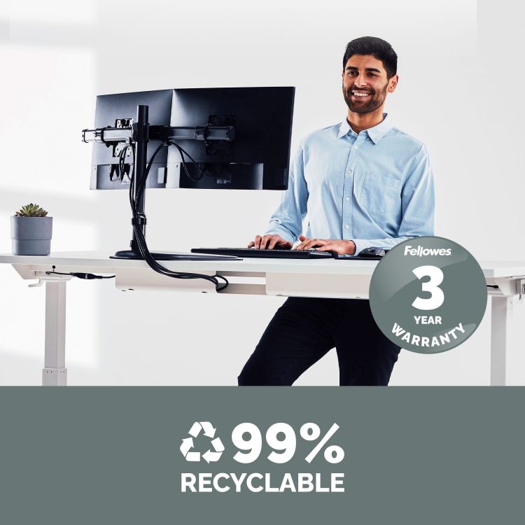 Fellowes 8043701 Seasa Freestanding Dual Monitor Arm - Image 5