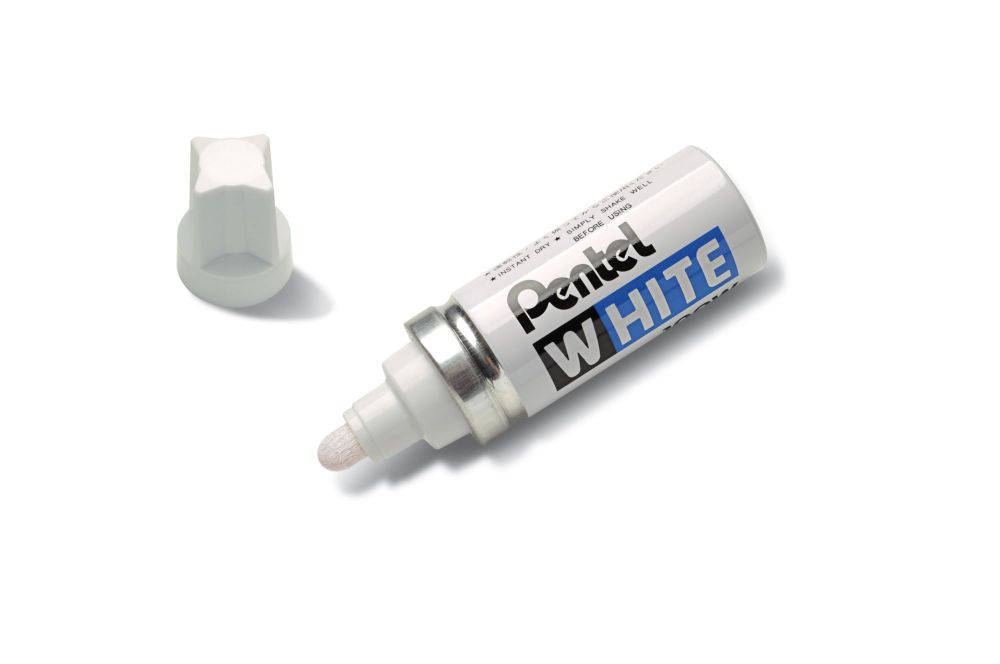 Pentel X100W 12 Pack White Permanent Marker Bullet Tip 3.3mm Line