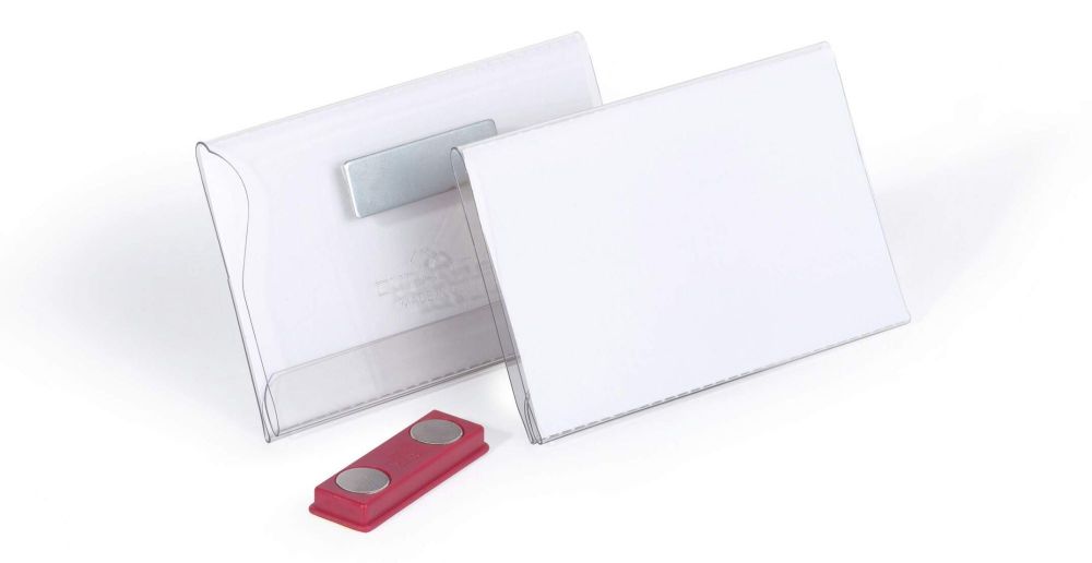 Durable Conference Magnet Name Badge Holders & Inserts PK25 54x90mm