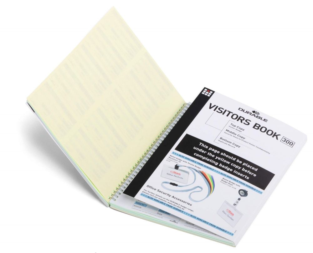Durable GDPR Visitor Book Refill Pack 300 Name Badges & Security Sheet