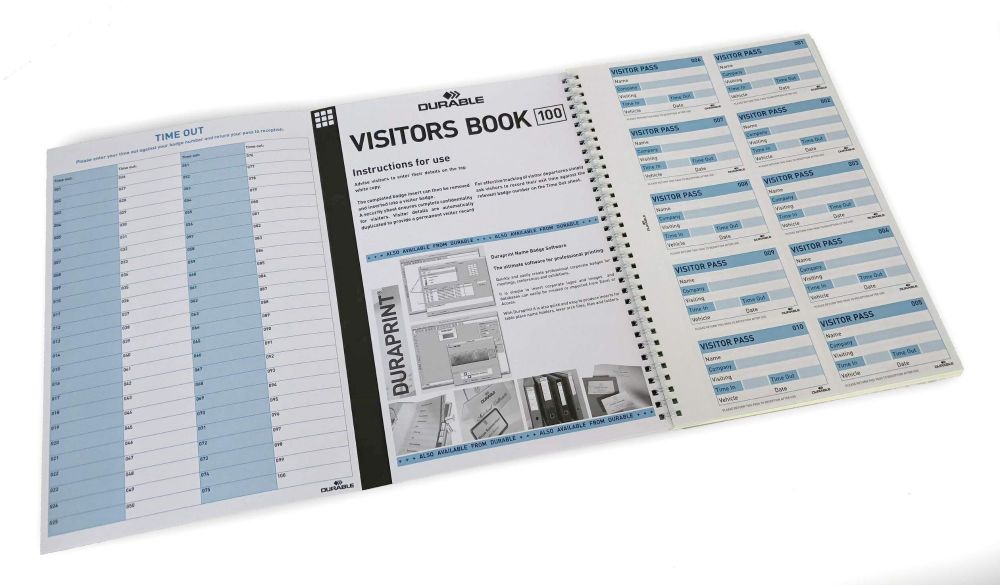 Durable GDPR Visitor Book Refill Pack 100 Name Badges & Security Sheet
