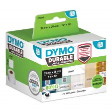 Dymo 2112286 LW Durable square multi-purpose 25mm x 25mm Black on White thumbnail 1