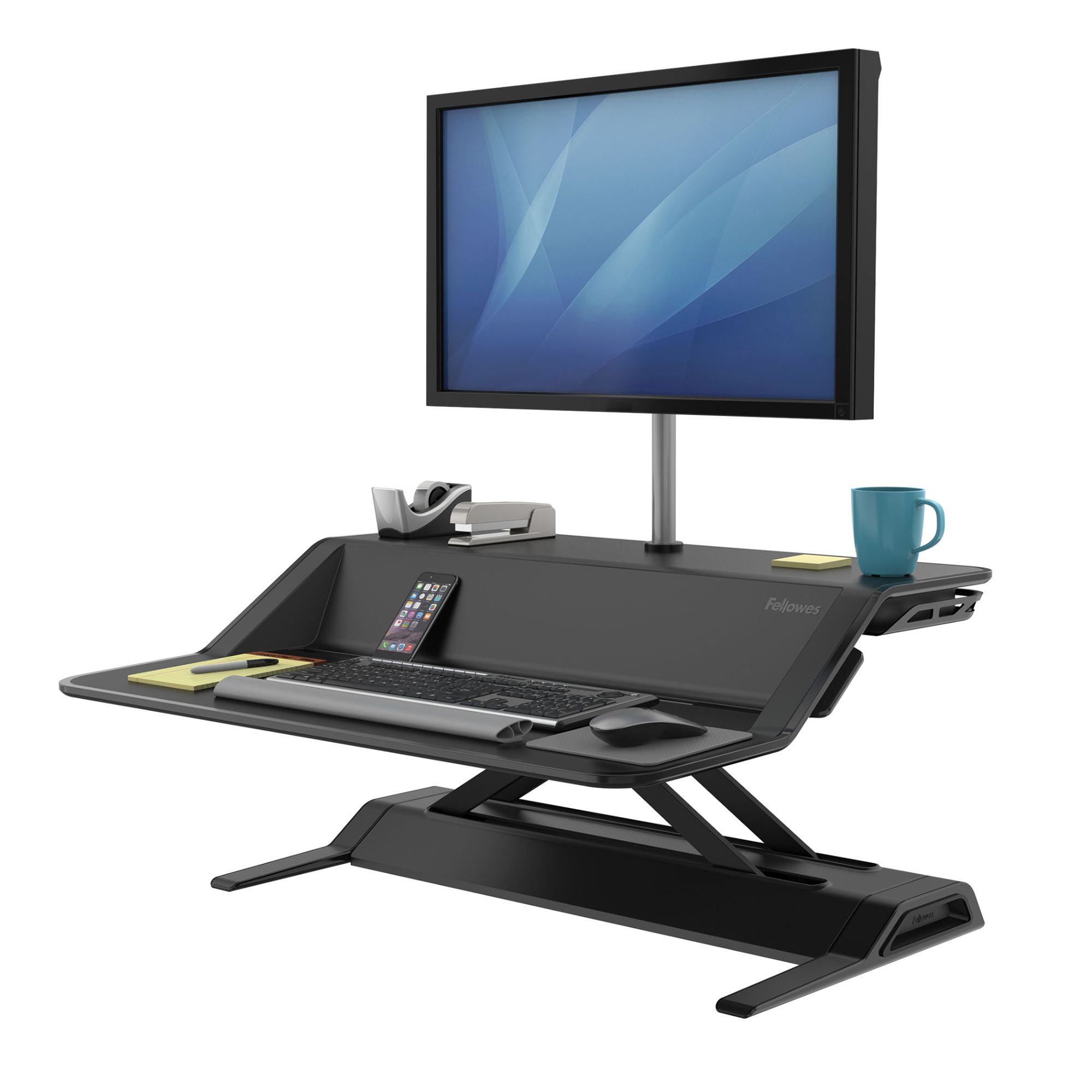 Fellowes 0007901 Lotus Sit Stand Workstation - Black