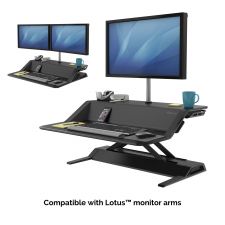 Fellowes 0007901 Lotus Sit Stand Workstation - Black thumbnail 5