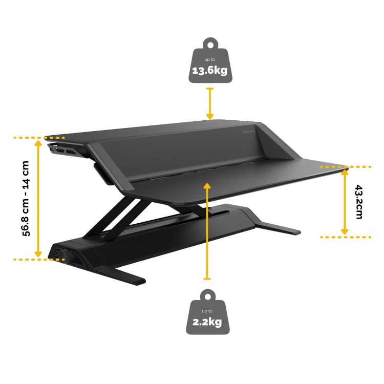 Fellowes 0007901 Lotus Sit Stand Workstation - Black - Image 6