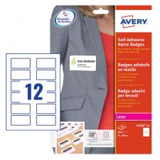 Avery L4782-20 75 x 40mm Self Adhesive Silk Name Badges 20 Sheets - 12 Labels per Sheet thumbnail 2