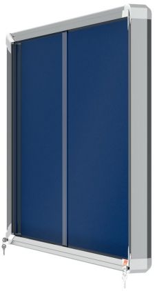 Nobo 1902565 Premium Plus Blue Felt Lockable Notice Board 8xA4 thumbnail 3