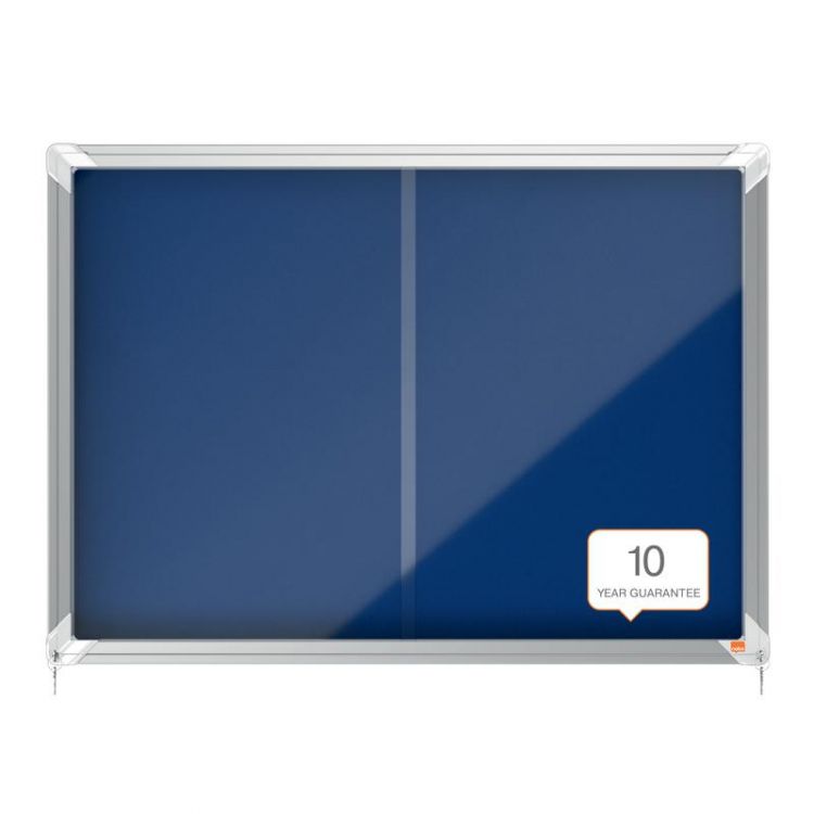 Nobo 1902565 Premium Plus Blue Felt Lockable Notice Board 8xA4 - Image 5