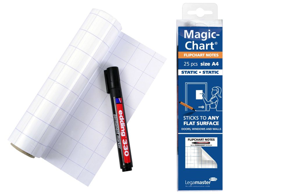 Legamaster Magic-Chart Notes Gridded Flipchart Foil A4