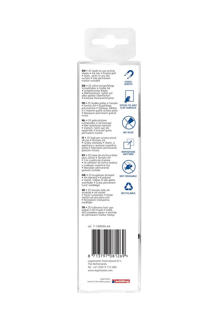 Legamaster Magic-Chart Notes Gridded Flipchart Foil A4 - Image 5