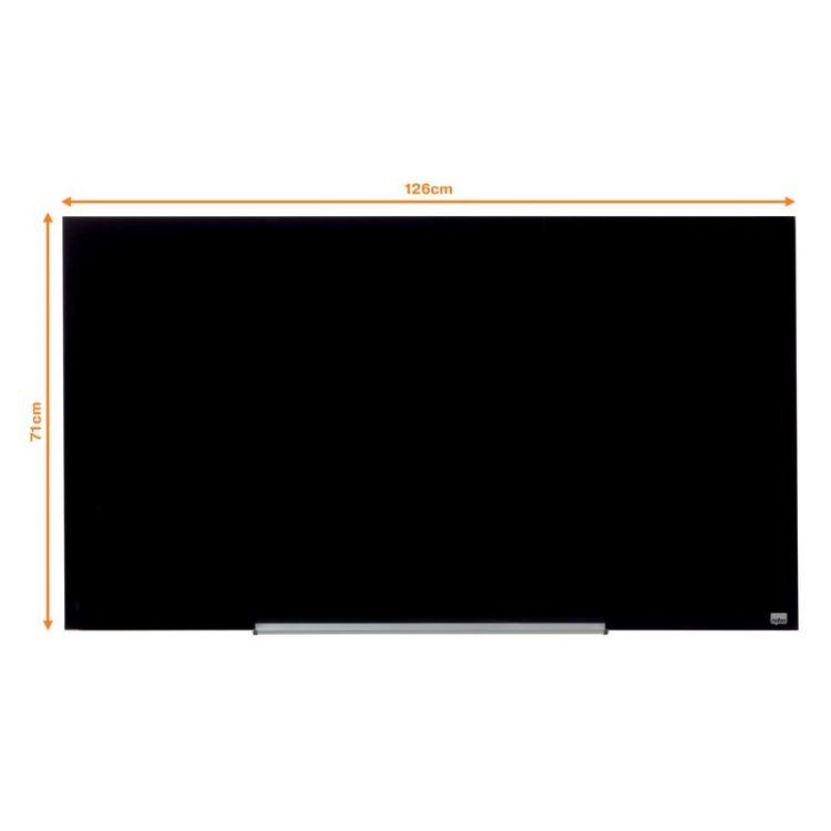 Nobo 1905181 Black Impression Pro Glass Magnetic Whiteboard 1260x710mm