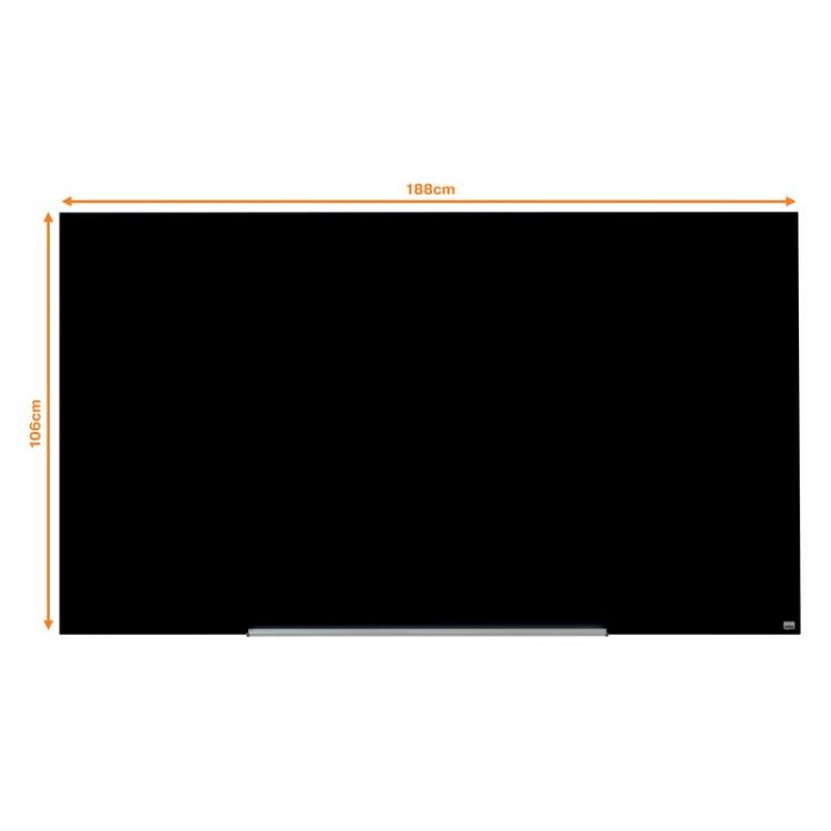 Nobo 1905182 Black Impression Pro Glass Magnetic Whiteboard 1900x1000mm - Image 2