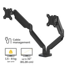 Fellowes 8042501 Platinum Series Dual Horizontal Monitor Arm thumbnail 3