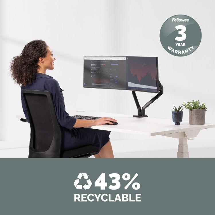 Fellowes 8042501 Platinum Series Dual Horizontal Monitor Arm - Image 7