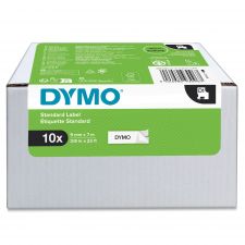 Dymo 40913 D1 9mm x 7m Black on White Tape 10 Pack thumbnail 1