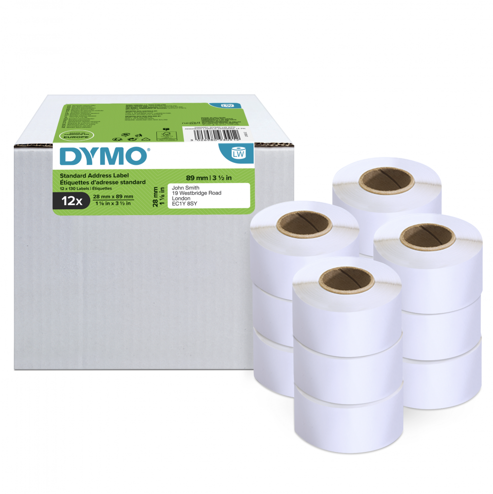 Dymo 99010 12 Rolls LW Standard Address Labels 28 x 89mm
