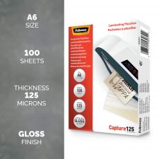 Fellowes 53072 A6 125Mic Pouch 100pk thumbnail 2