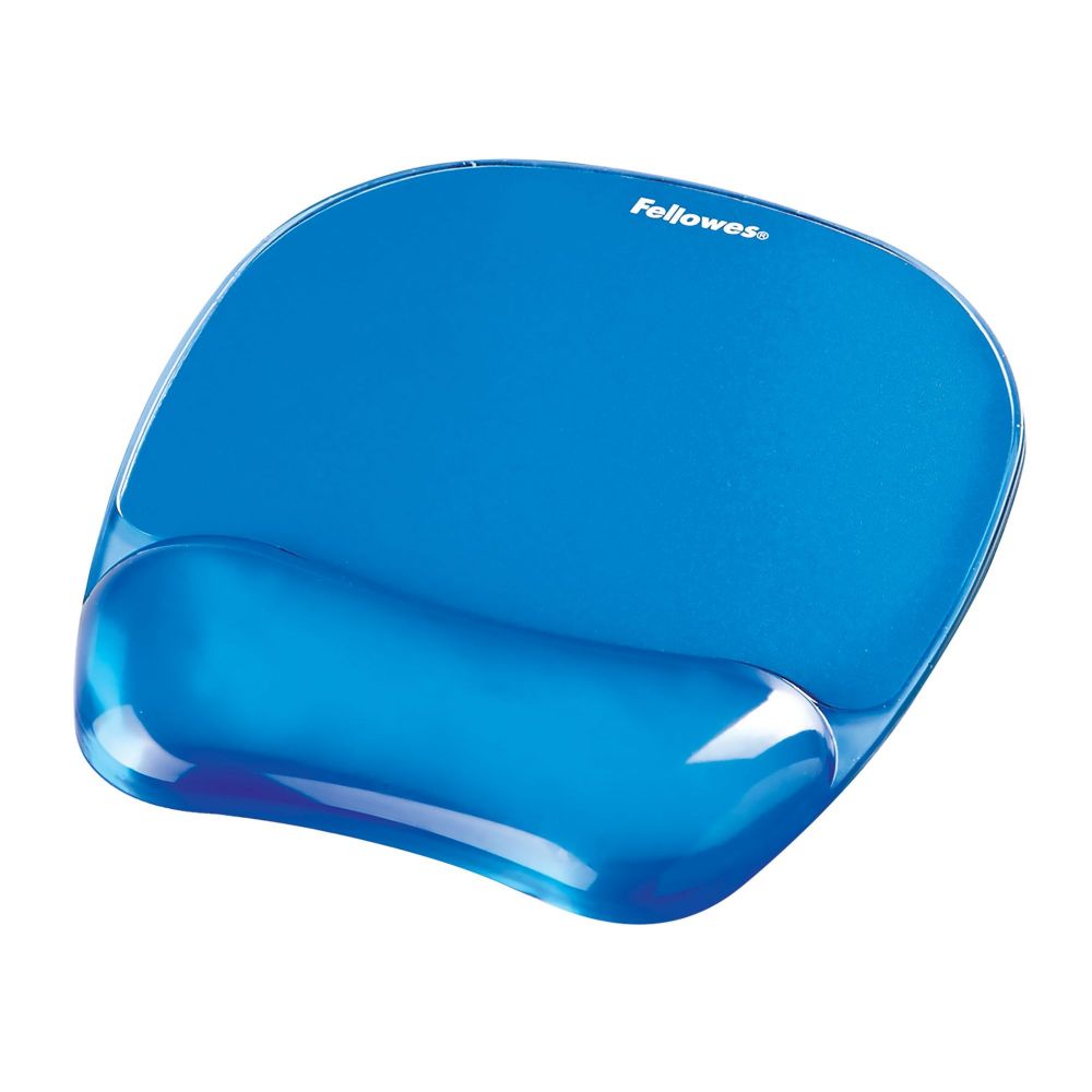 Fellowes+91141+Crystal+Gel+Mousepad+Wrist+Support+Blue