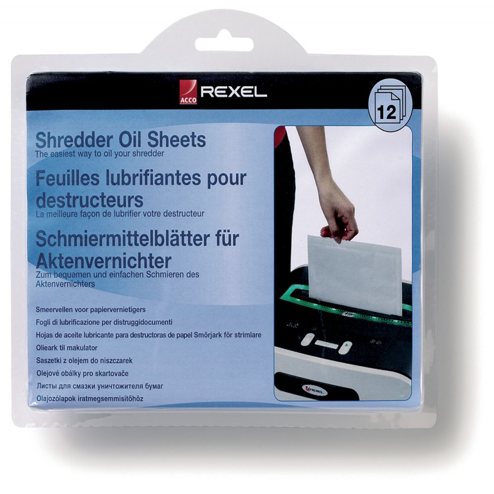Rexel 2101948 Shredder Lubricant Sheets 12pk