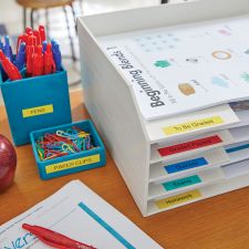 Dymo 40916 D1 9mm x 7m Black on Blue Tape thumbnail 8