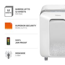 Fellowes Powershred LX201 Micro-Cut Shredder White thumbnail 2