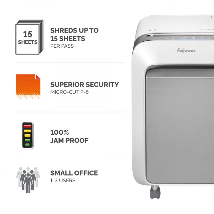 Fellowes Powershred LX211 Micro-Cut Shredder White - Image 2