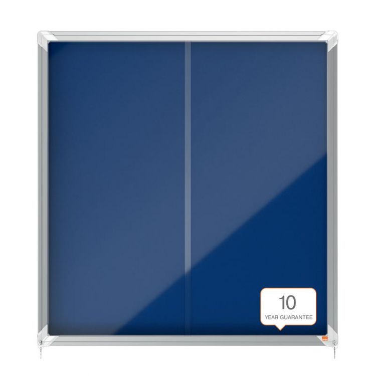 Nobo 1902566 Premium Plus Blue Felt Lockable Notice Board 12xA4 - Image 5