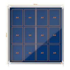 Nobo 1902566 Premium Plus Blue Felt Lockable Notice Board 12xA4 thumbnail 6